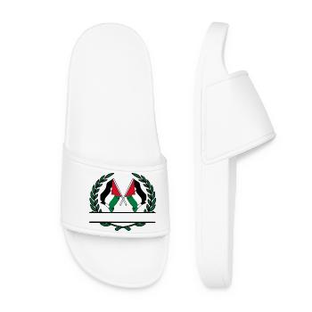 Drapeaux, bannière, couronne de laurier palestinienne - Claquettes Femme - blanc - Devant