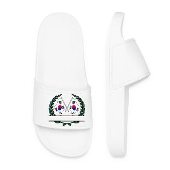 Drapeaux Corée du Sud, bannière couronne de laurier - Claquettes Femme - blanc - Devant