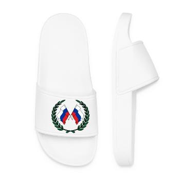 Flags Russia in laurel wreath - Women’s Pool Sliders - white - Front