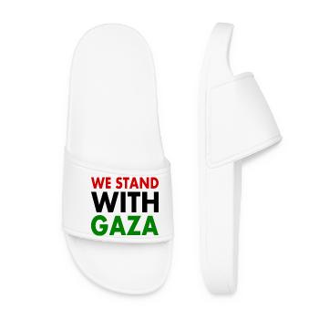 We stand with palestine - Frauen Badelatschen - Weiß - Vorne