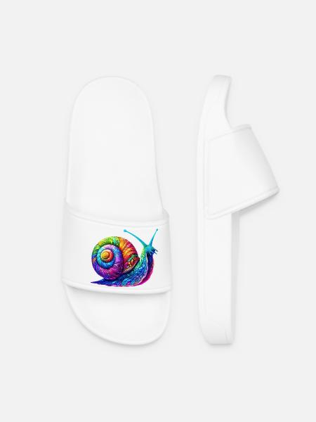 Schnecke - Frauen Badelatschen - Weiß