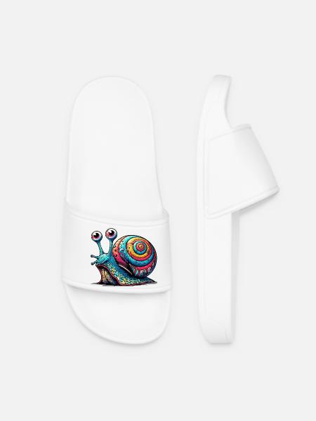 Schnecke - Frauen Badelatschen - Weiß