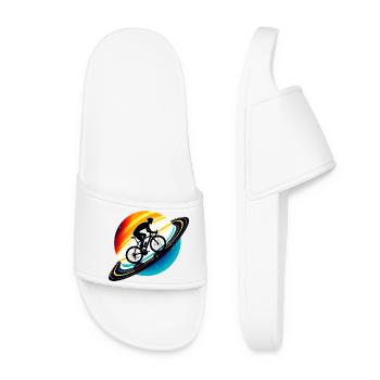 Cyclist on Saturn - Women’s Pool Sliders - white - Front