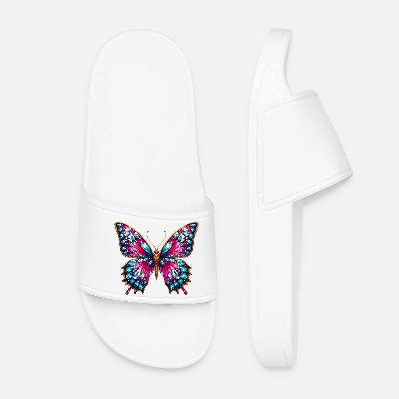 Schmetterling - Frauen Badelatschen - Weiß