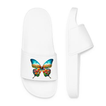 Butterfly Tulip Tulips - Women’s Pool Sliders - white - Front
