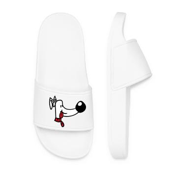 Dog Face Funny Cute Tongue Sticking Out Head - Women’s Pool Sliders - white - Front