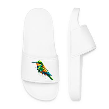 Oiseau guêpier géométrique coloré - Claquettes Femme - blanc - Devant