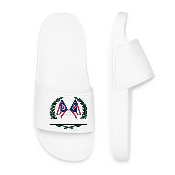 Flags USA Ohio laurel wreath banner - Women’s Pool Sliders - white - Front