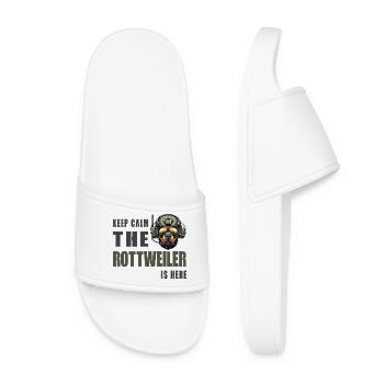 Rottweiler – Keep Calm Design - Women’s Pool Sliders - white - Front