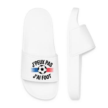 je peux pas j'ai foot - Claquettes Femme - blanc - Devant