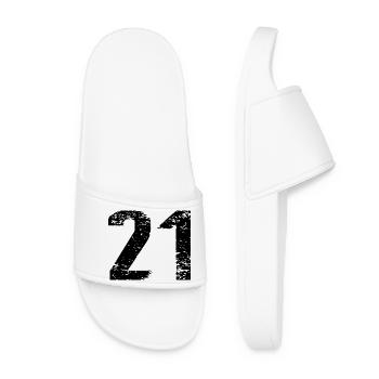 21 Number Jersey - Women’s Pool Sliders - white - Front