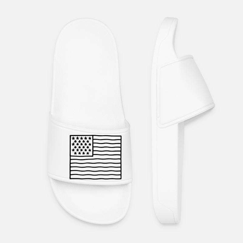 USA Flag - Women’s Pool Sliders - white
