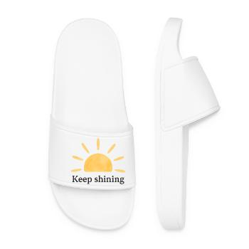 Continuer à briller – Soleil – Minimaliste - Claquettes Femme - blanc - Devant