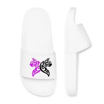 Katzen Tribal Kater Design - Frauen Badelatschen - Weiß - Vorne