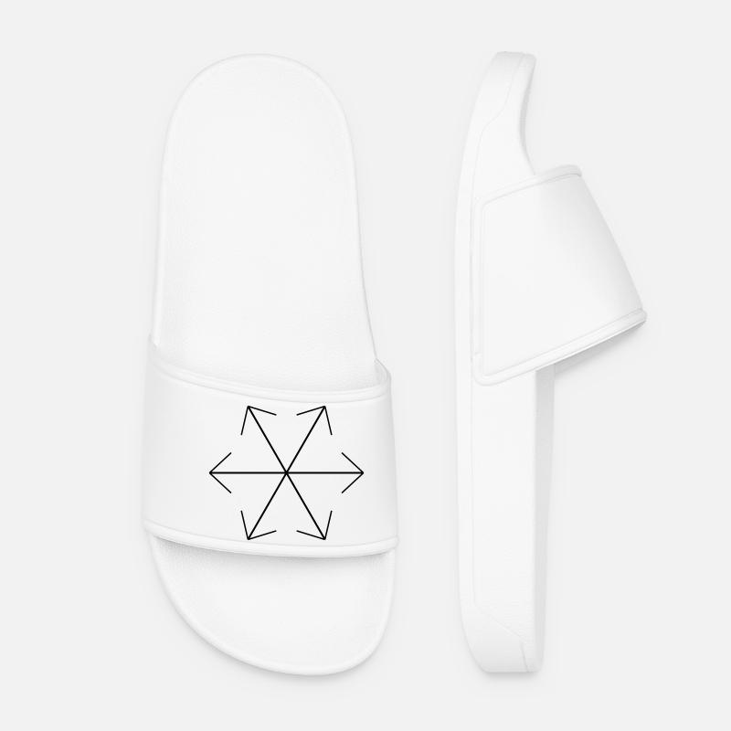 Abstract Geometric Pattern Design - Women’s Pool Sliders - white