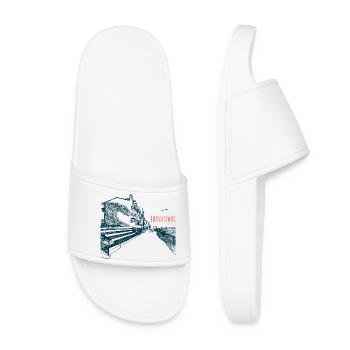 Hossegor Côte Atlantique – Vague dessinée à la main - Claquettes Femme - blanc - Devant