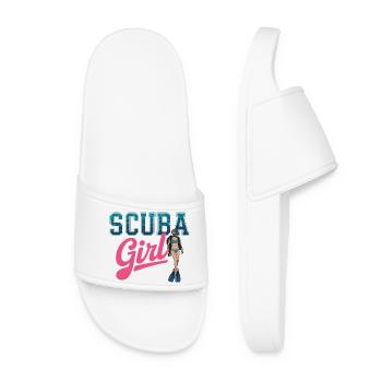 Scuba Girl Tauch-Design - Frauen Badelatschen - Weiß - Vorne