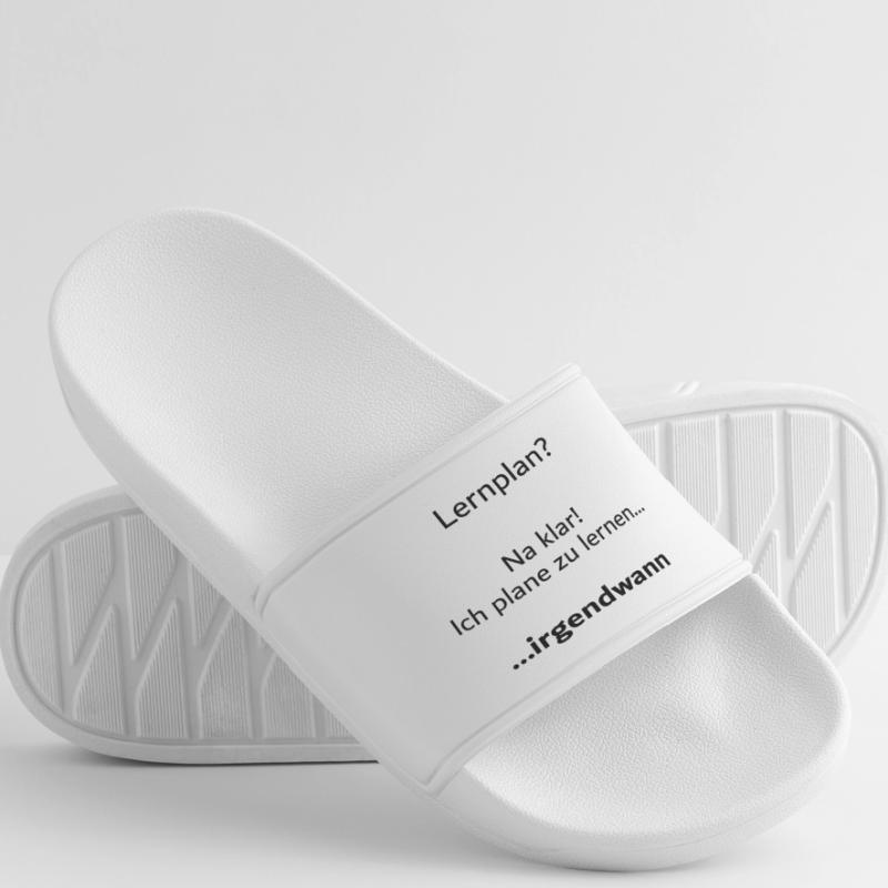 University saying "Learning plan?" Student Gift, Students Women’s Pool Sliders