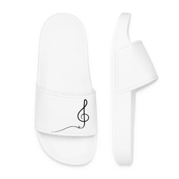 Abstract illustration of treble clef music - Women’s Pool Sliders - white - Front