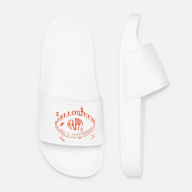 Halloween Eye Glyph - Women’s Pool Sliders - white