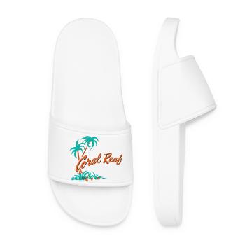 Logo du palmier du récif corallien - Claquettes Femme - blanc - Devant