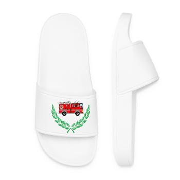 Fire engine in laurel wreath - Women’s Pool Sliders - white - Front