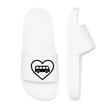 Heart Bus Driver - Women’s Pool Sliders - white - Front
