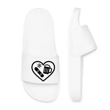 Heart Snowboard Beer - Women’s Pool Sliders - white - Front