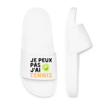 Graphic Original I Can't I Tennis - Frauen Badelatschen - Weiß - Vorne