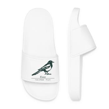 Silhouette de la pie | Ornithologie | Dessin - Claquettes Femme - blanc - Devant