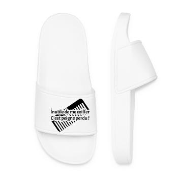 NO NEED TO DO MY HAIR, IT'S A LOST COMB! - Women’s Pool Sliders - white - Front