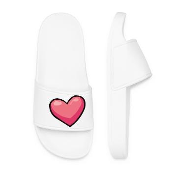 Pink Heart Illusion - Women’s Pool Sliders - white - Front
