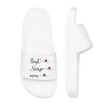 Nurse - best nurse - Women’s Pool Sliders - white - Front