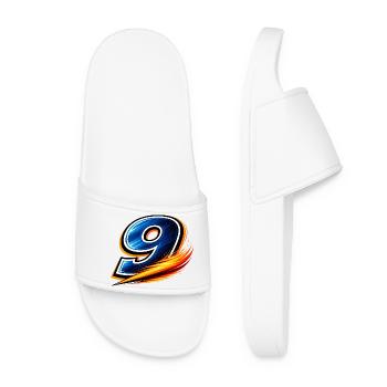 Number 9 Football Shirt Goal Scorer - Women’s Pool Sliders - white - Front