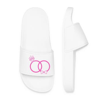 Eheringe pink - Frauen Badelatschen - Weiß - Vorne