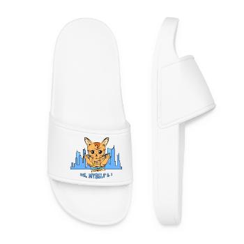 Chat urbain : moi, moi-même et moi - Claquettes Femme - blanc - Devant