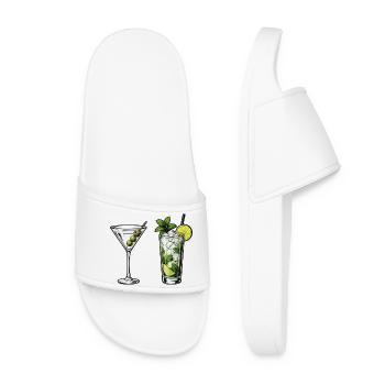 Collection Cocktails : Martini & Mojito - Claquettes Femme - blanc - Devant