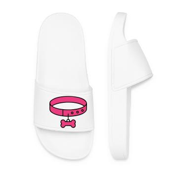 Dog Collar Bone Puppy Dog Mom - Women’s Pool Sliders - white - Front