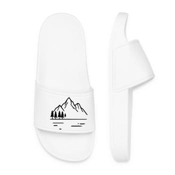 Mountain Mountains Hiking Hiking Holiday Gift Minimal - Women’s Pool Sliders - white - Front