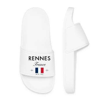 Rennes France Coordinates Travel Souvenir - Women’s Pool Sliders - white - Front