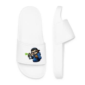 Cool sloth spraying graffiti - Women’s Pool Sliders - white - Front
