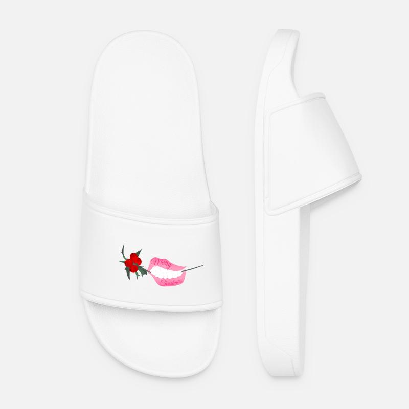 Merry Christmas - Women’s Pool Sliders - white