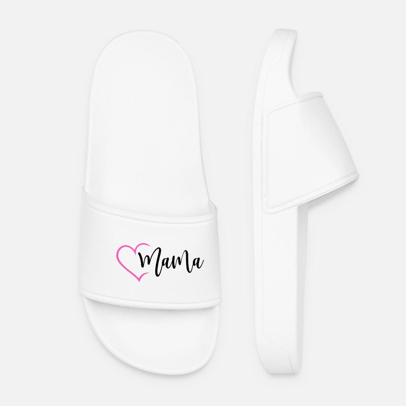 Mama mit Herz Mutter Liebe Muttertag Kind Geschenk - Frauen Badelatschen - Weiß