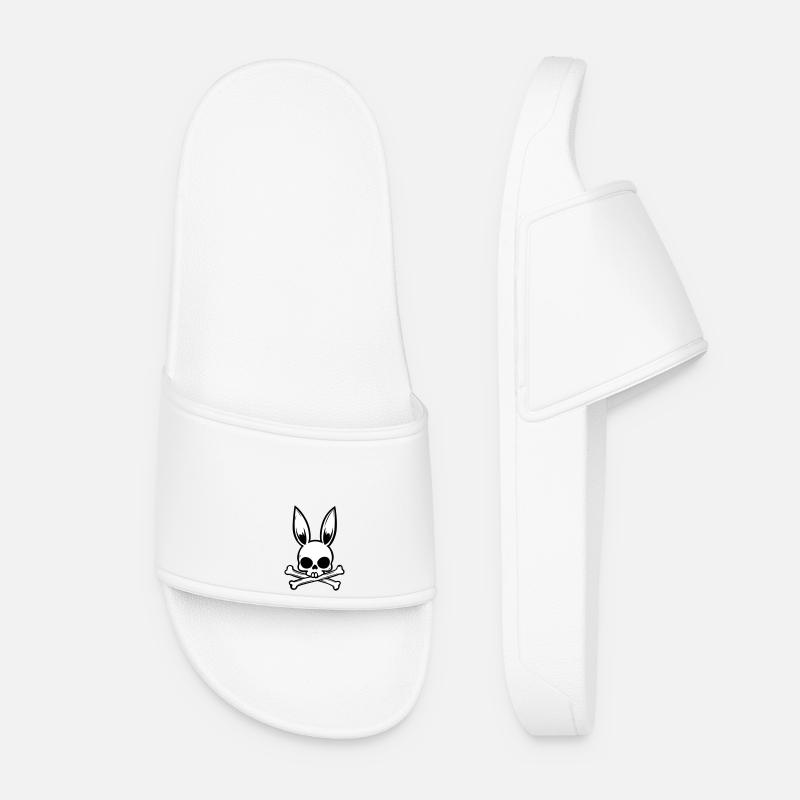 Hase Kopf Totenkopf Skull - Frauen Badelatschen - Weiß