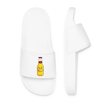 Angry Mustard Mascot Bottle - Women’s Pool Sliders - white - Front