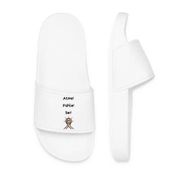 Prayer hands with glowing mandala - Women’s Pool Sliders - white - Front