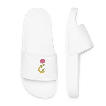 Elegant Floral Crescent - Women’s Pool Sliders - white - Front