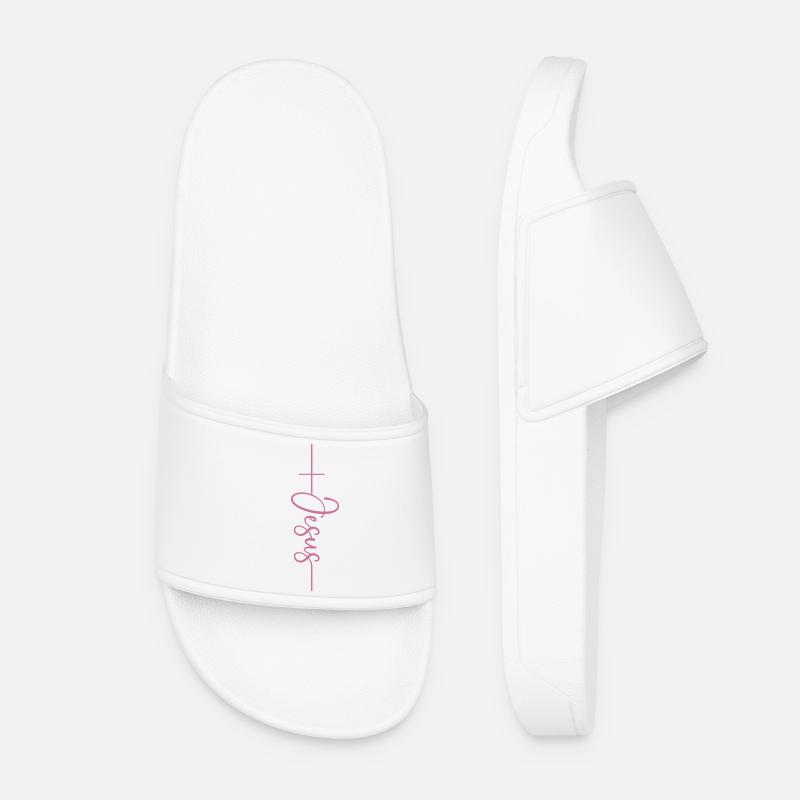 Jesus - Women’s Pool Sliders - white