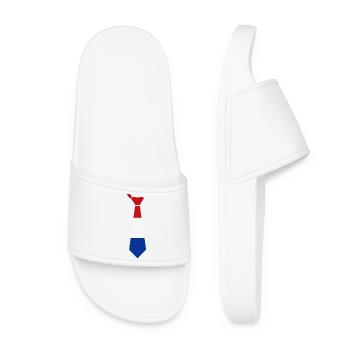 Cravate tricolore en rouge, blanc, bleu - Claquettes Femme - blanc - Devant