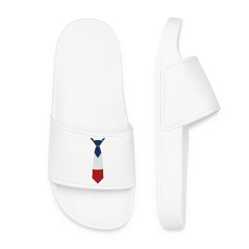 Cravate France – Conception du drapeau - Claquettes Femme - blanc - Devant